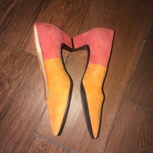 Vintage Color-Block Kitten Heels